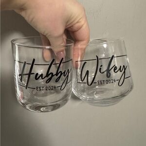 Hubby and Wifey Glass Set
